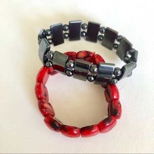 3 for $ 15 🔷 Black and Red bracelets